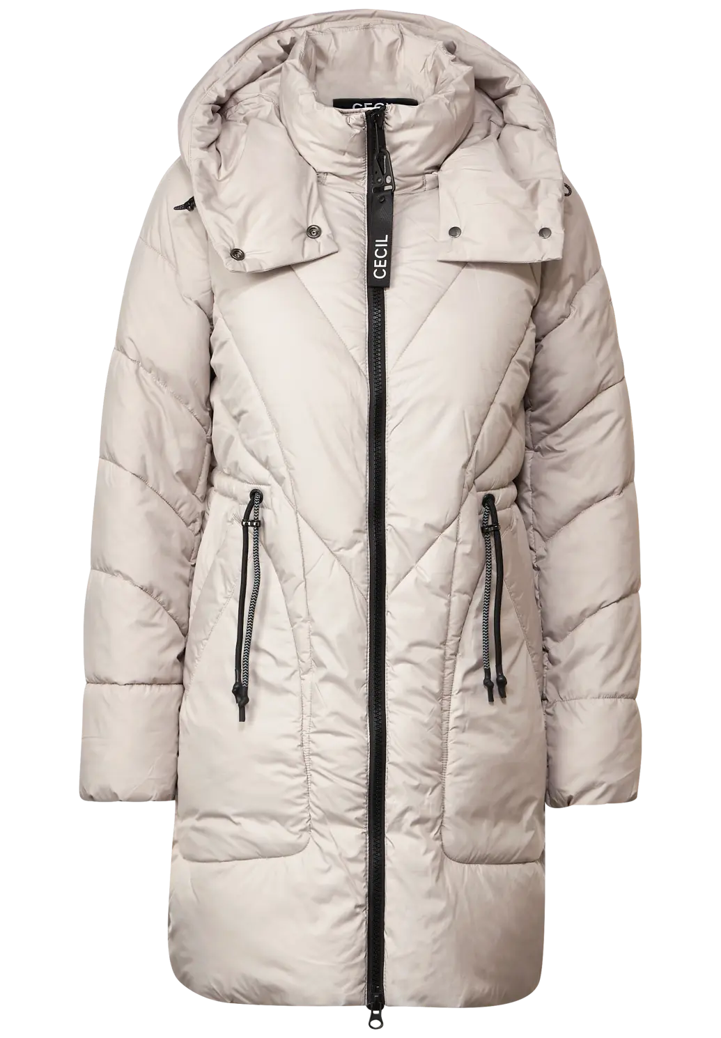 100900- Stone Quilted Coat - Cecil