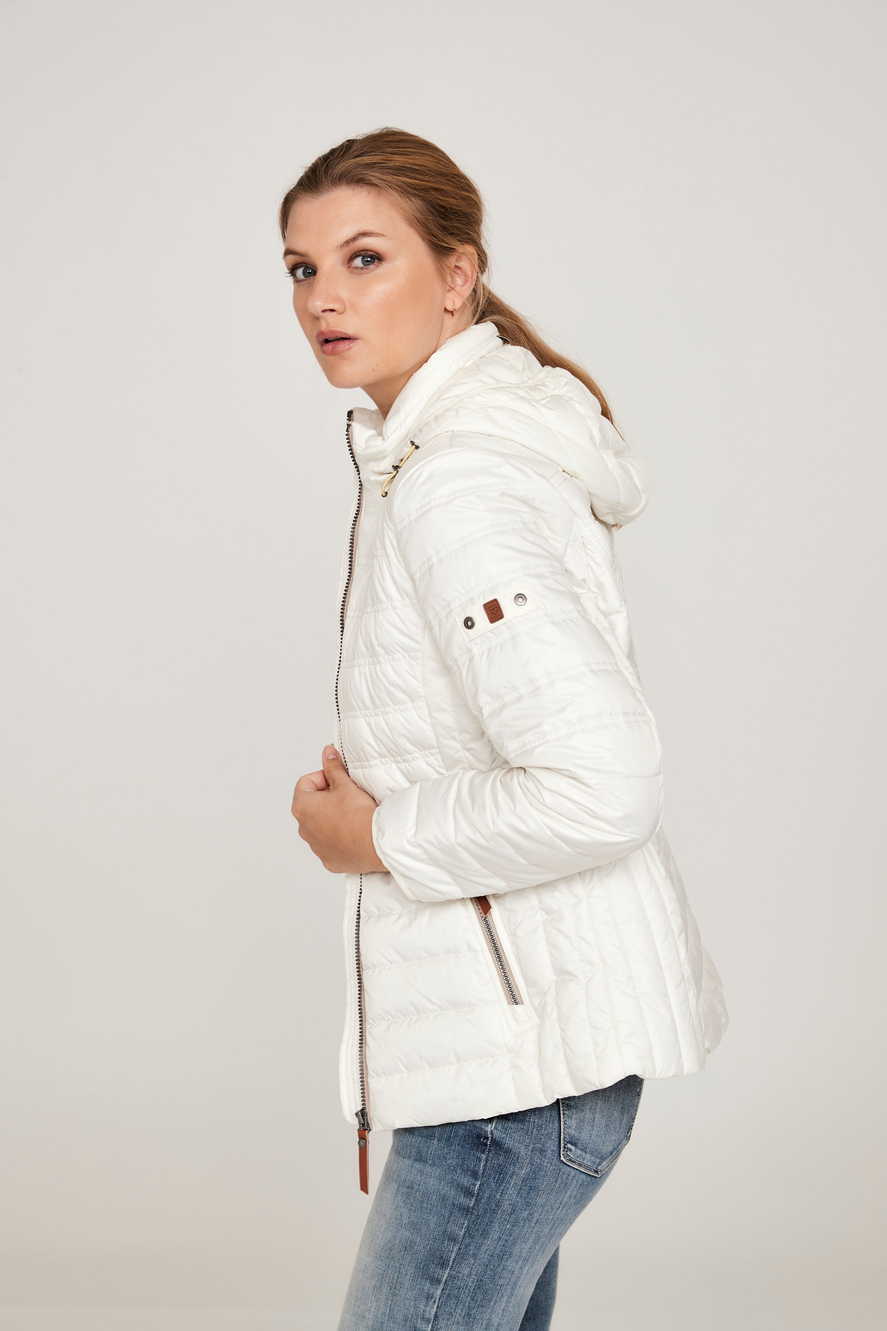 630- Cream Hooded Coat - Frandsen