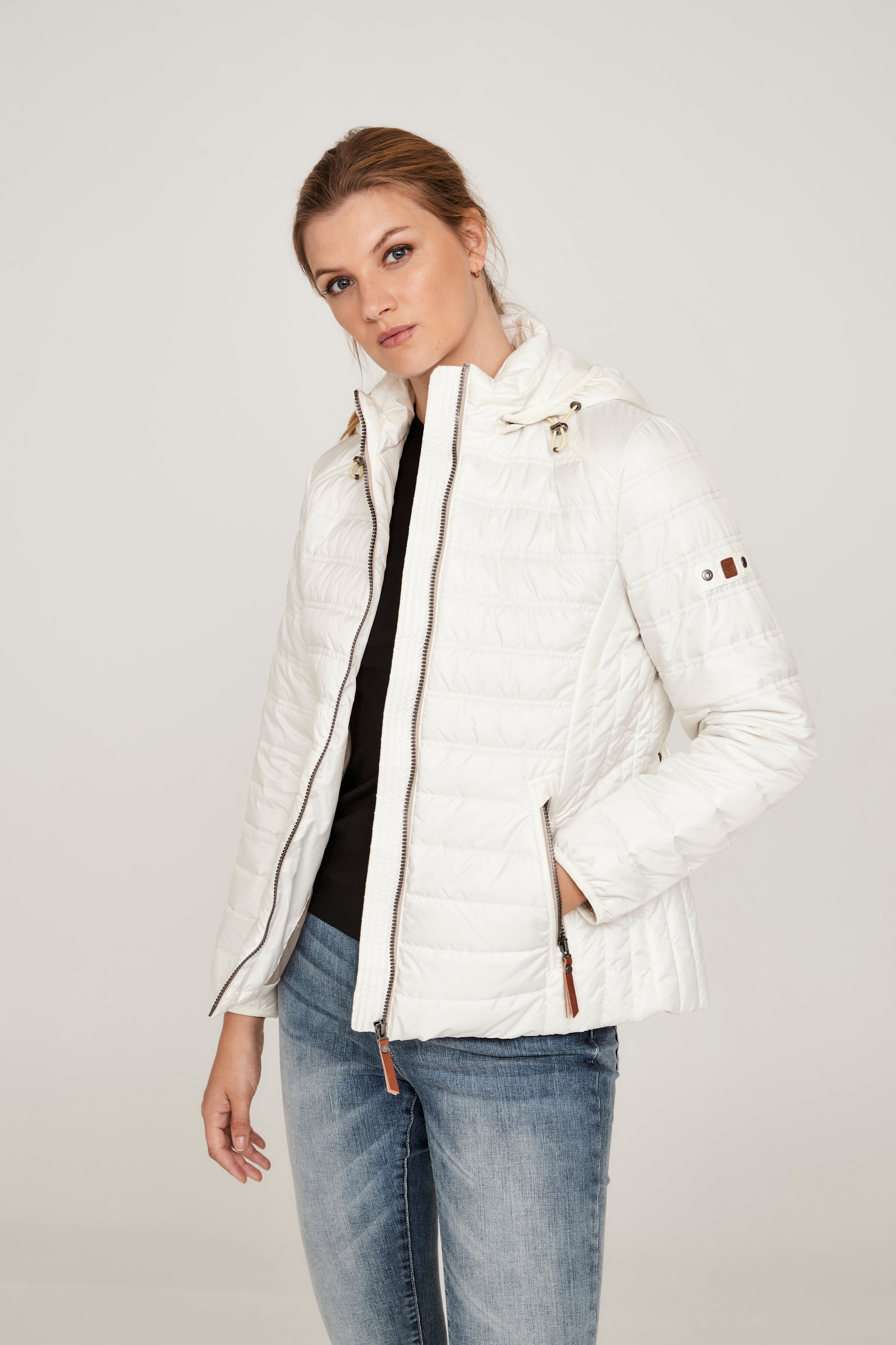 630- Cream Hooded Coat - Frandsen