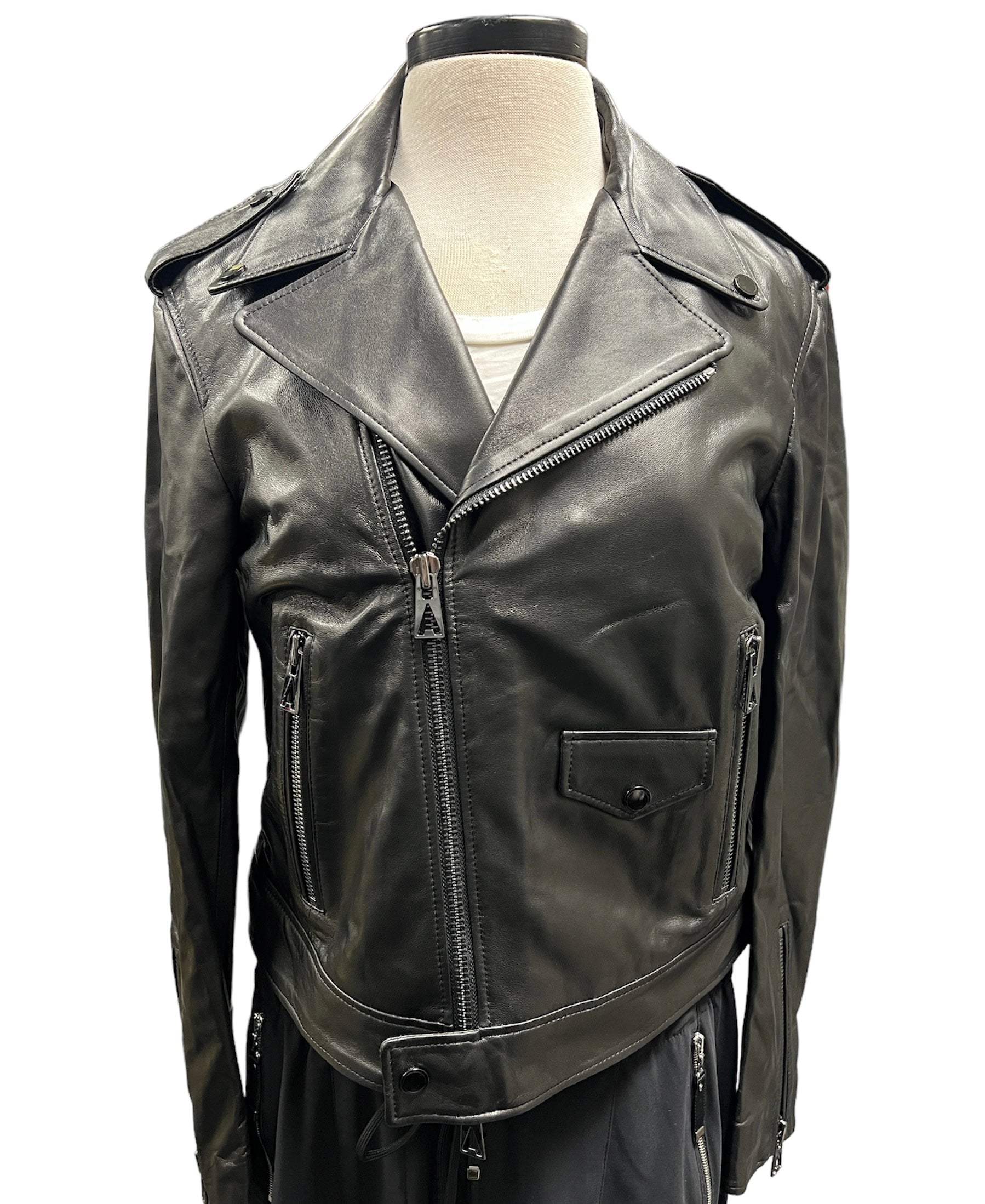 Ahirain Leather Biker Jacket