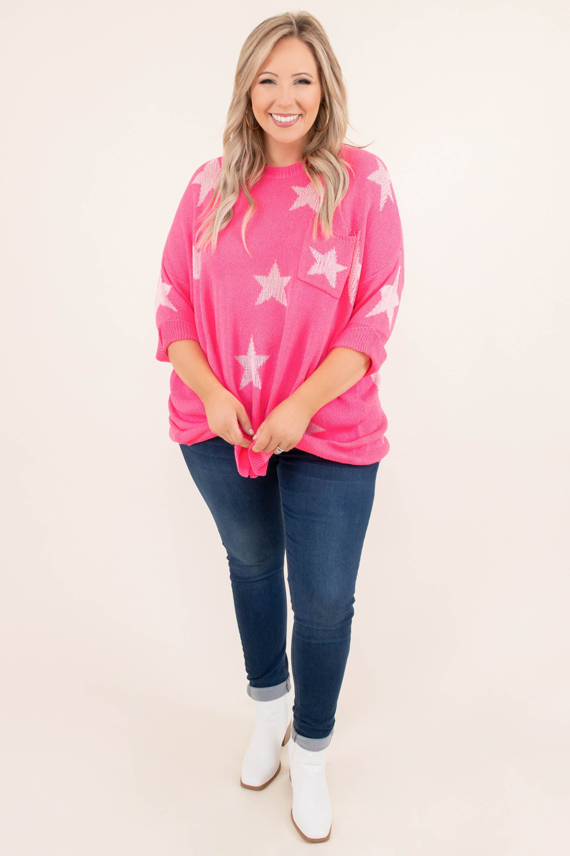 All Of My Kindness Sweater, Pink Star