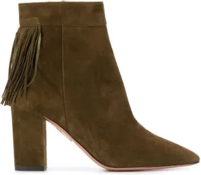 Aquazzura fringe heeled boots Green