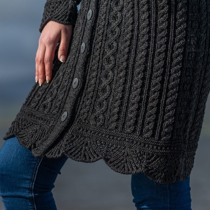 Aran Long Button Cardigan Coat