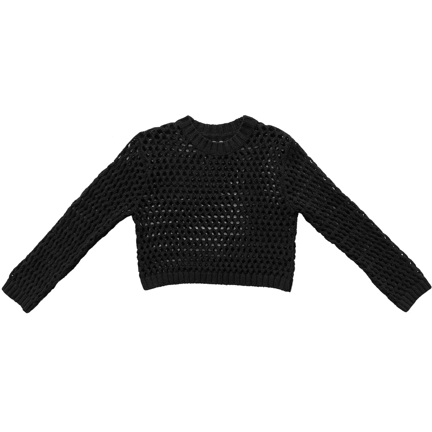 Black Open Knit Sweater