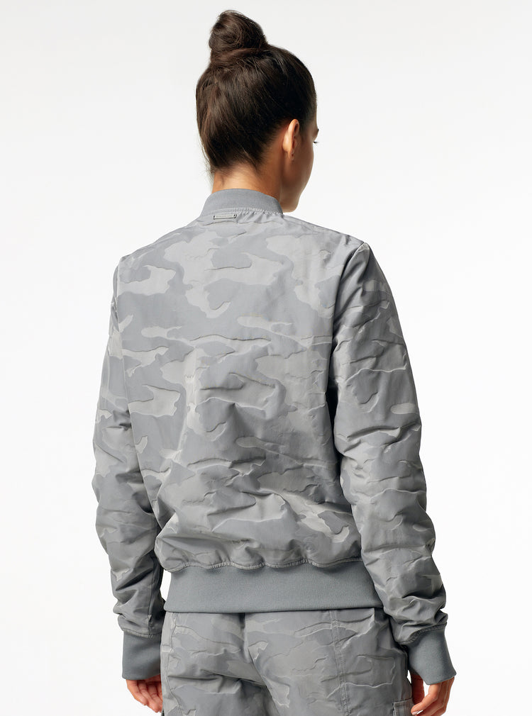 Blanc Noir Camo Reversible Bomber