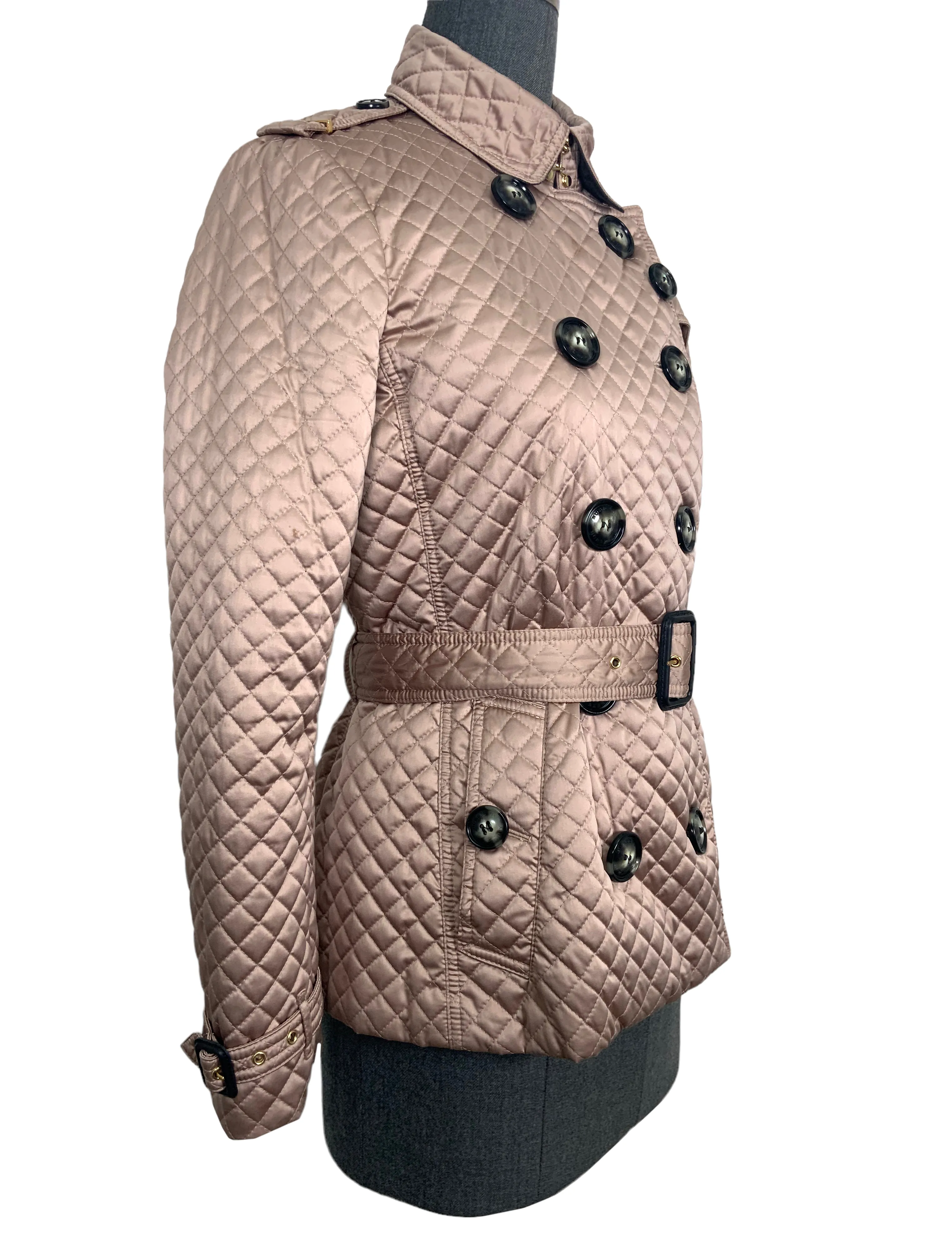 Burberry Brit Quilted Belted Jacket Size S