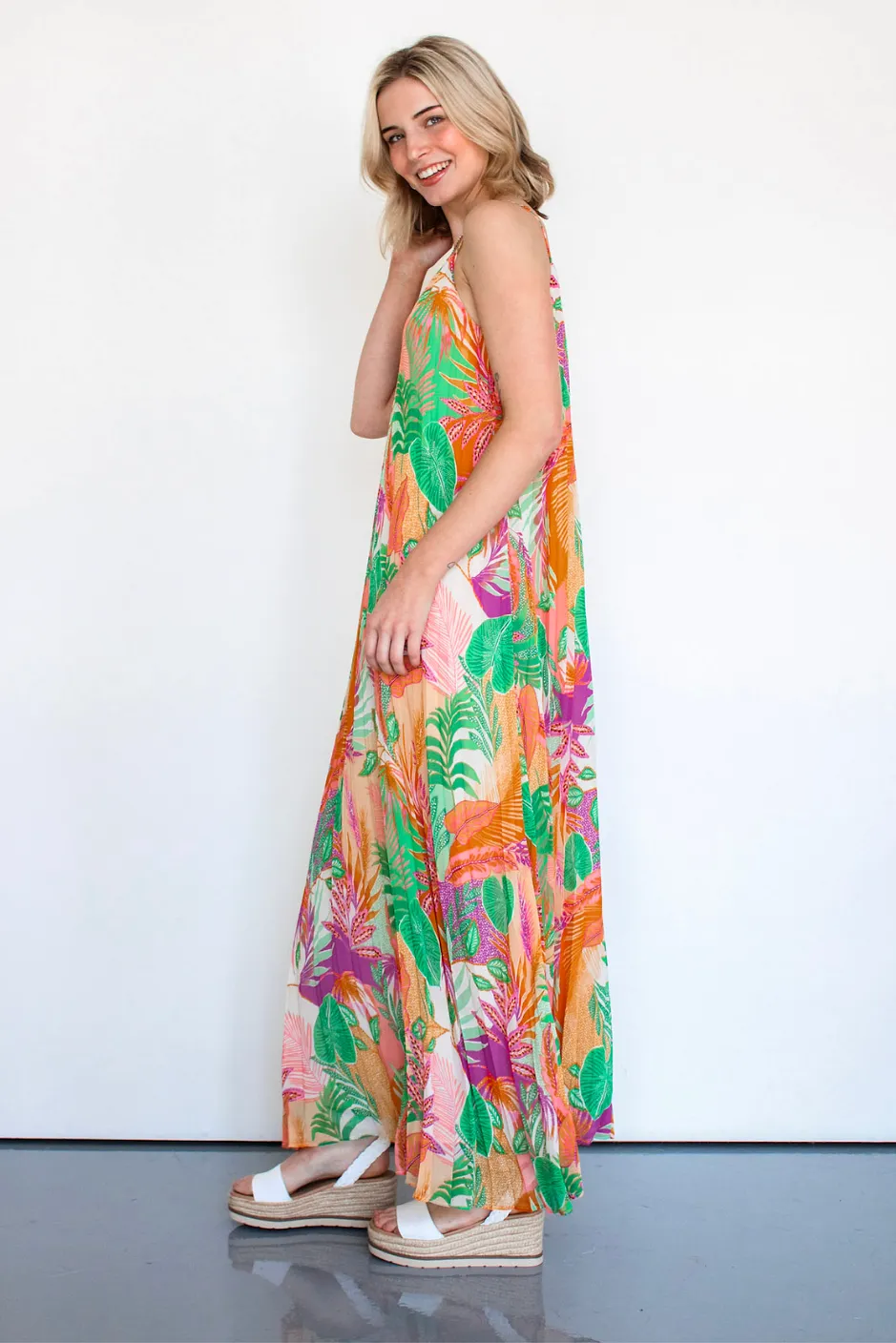 California Girl Pleated Maxi Dress