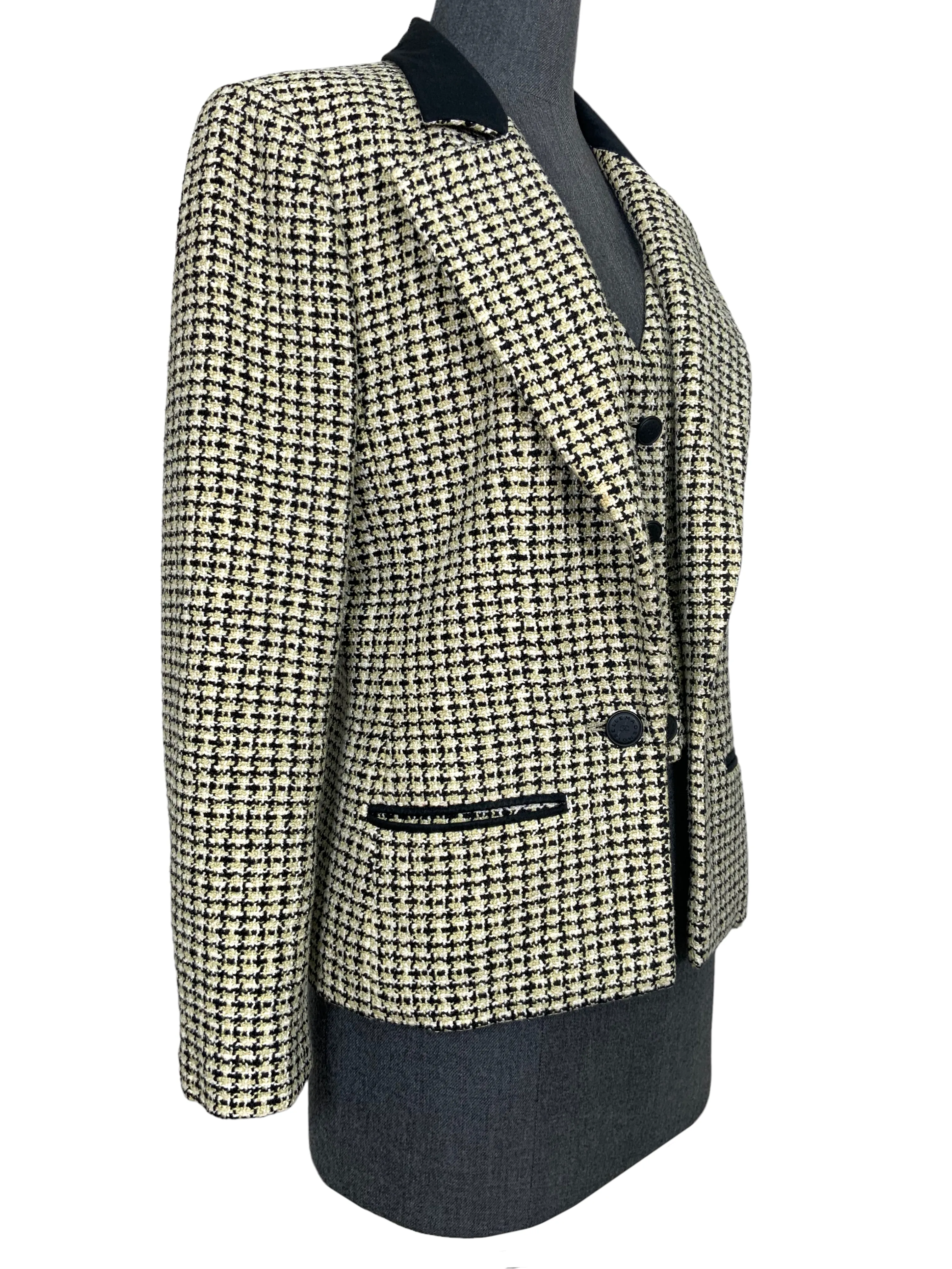 CHANEL 02P Tweed Faux Vest Jacket Size S