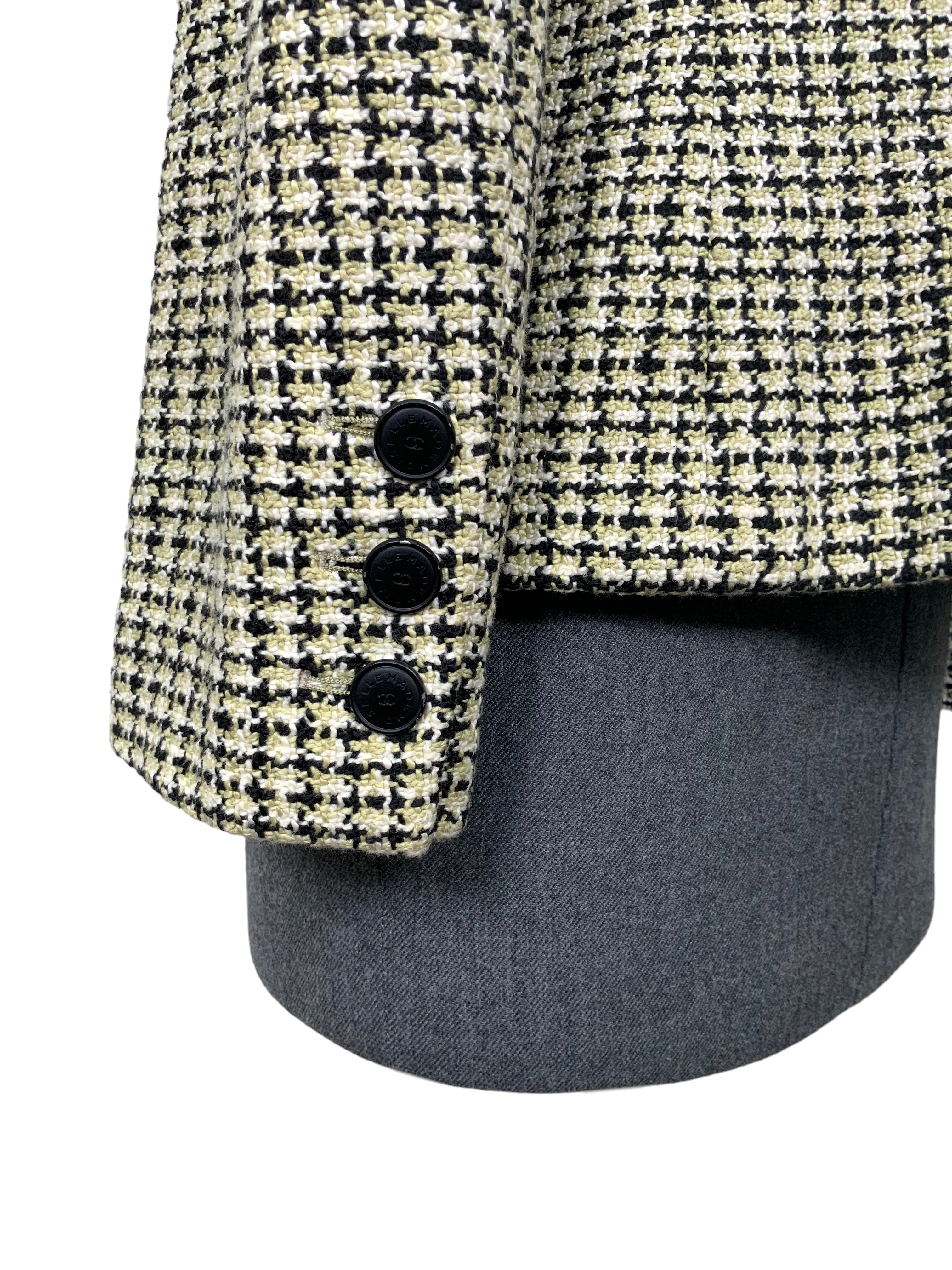 CHANEL 02P Tweed Faux Vest Jacket Size S