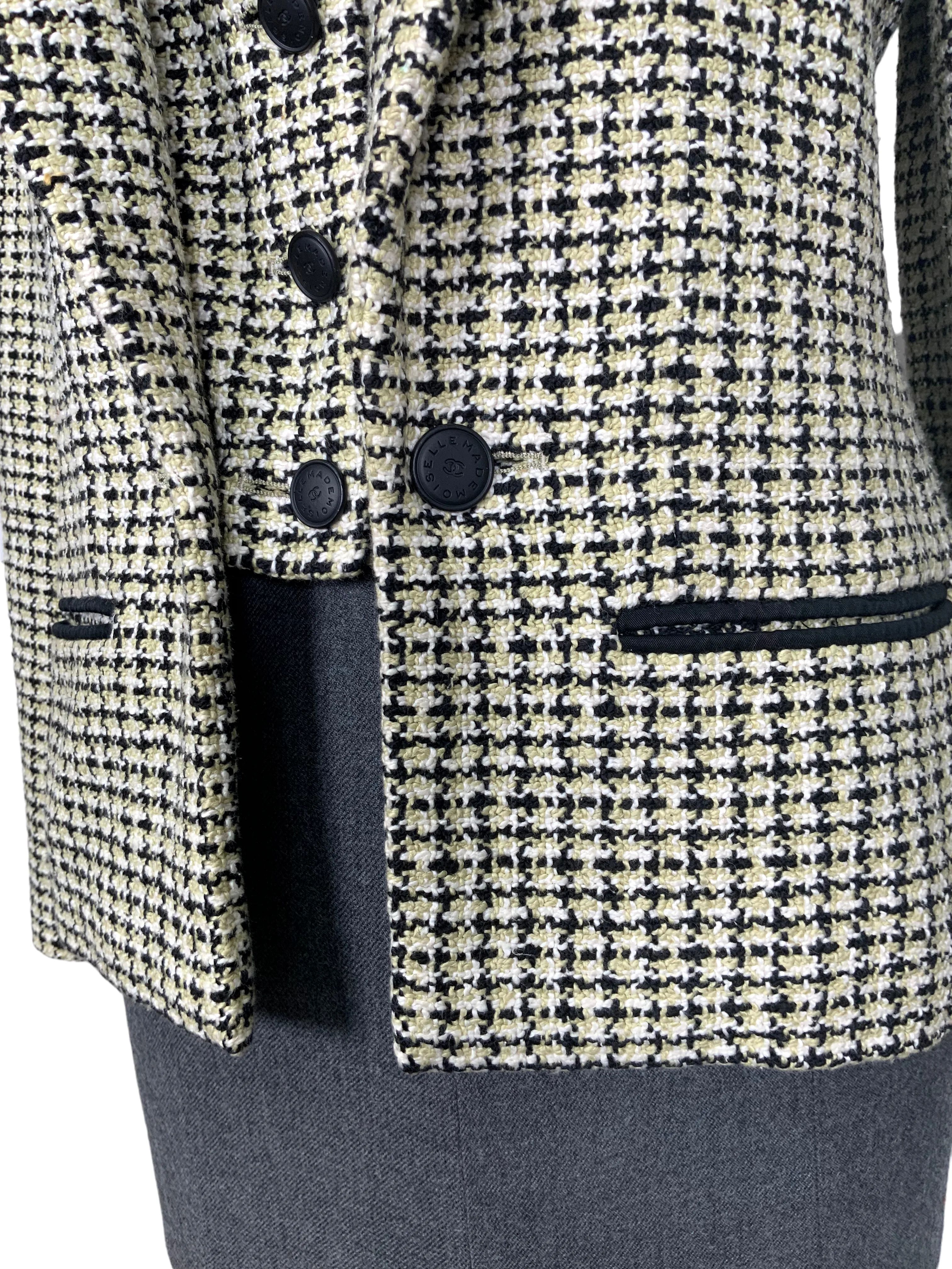 CHANEL 02P Tweed Faux Vest Jacket Size S