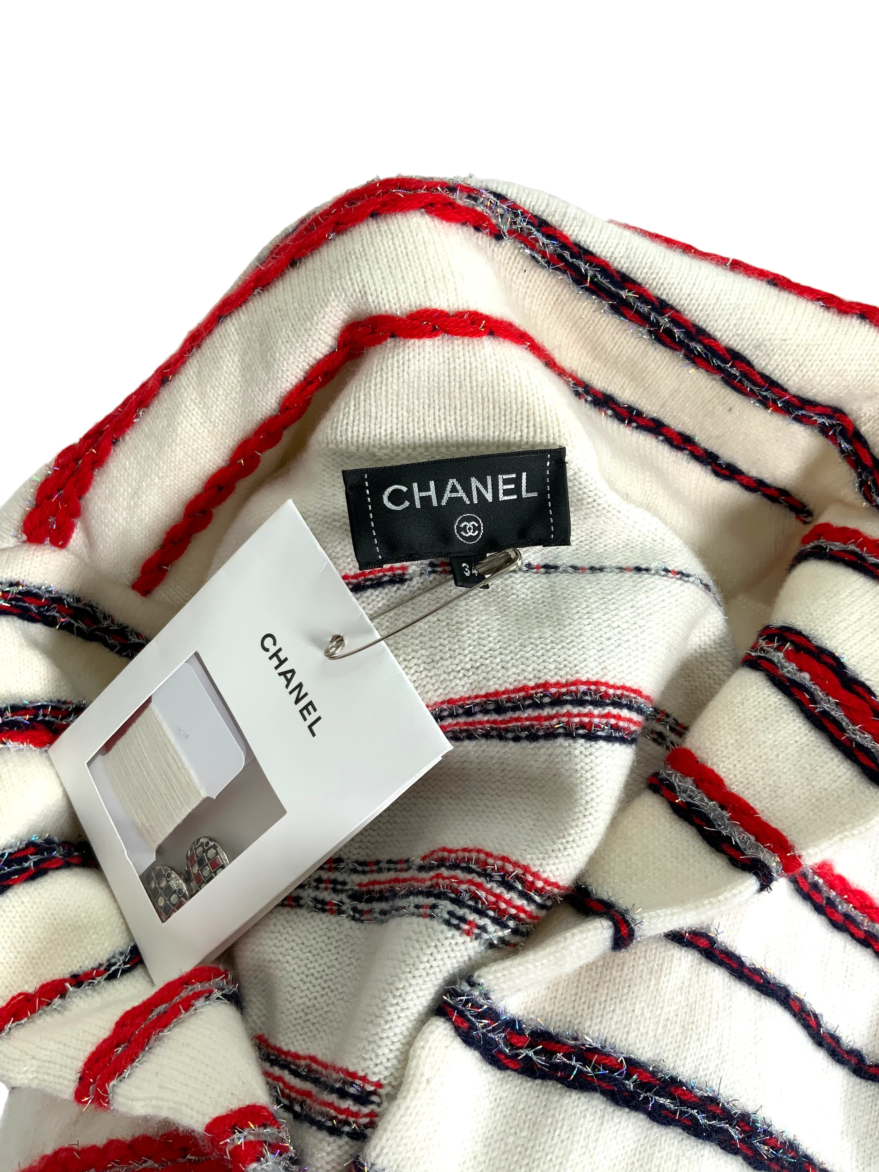 CHANEL 20S Striped Cashmere Jacket Size S