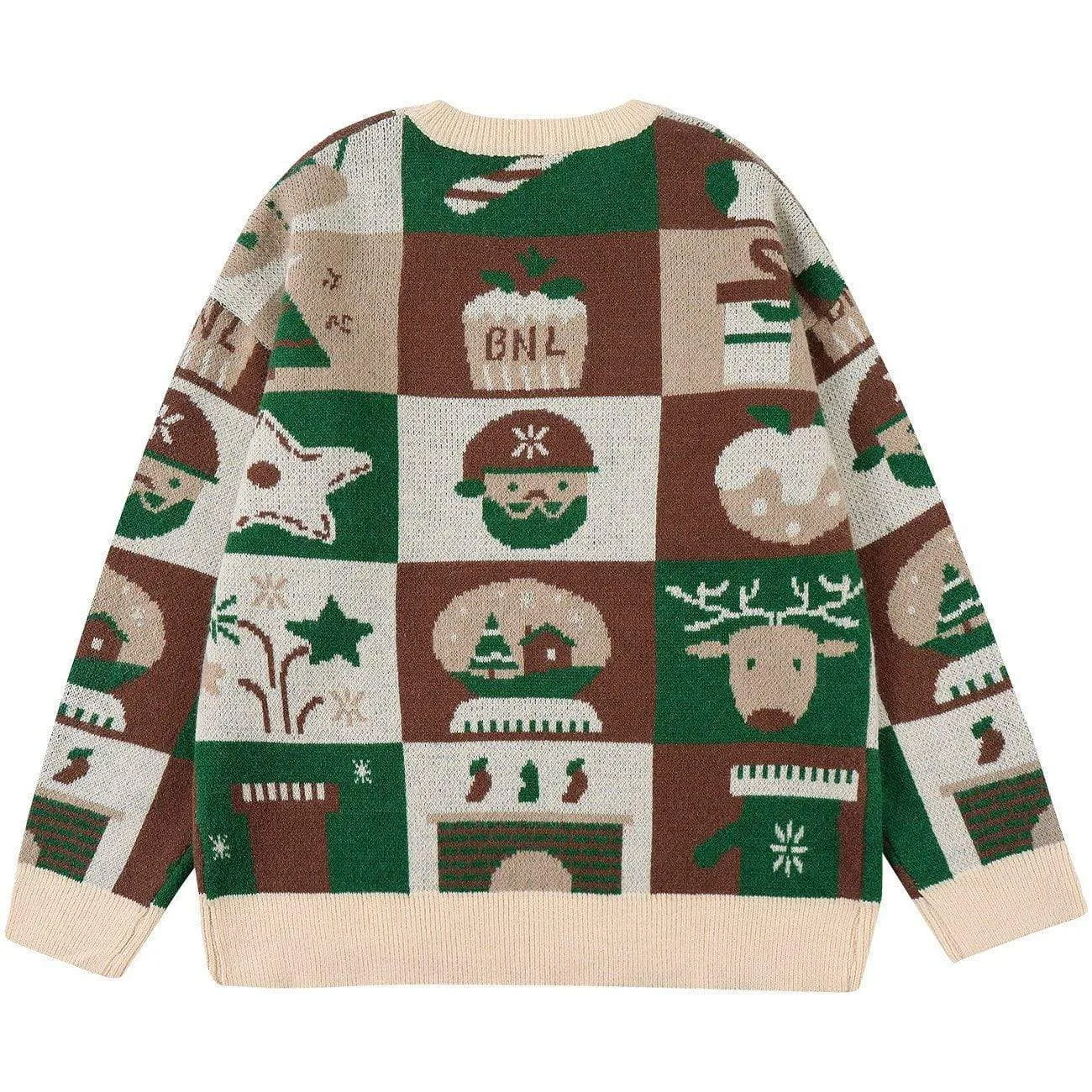 Christmas Elements Pattern Knit Sweater