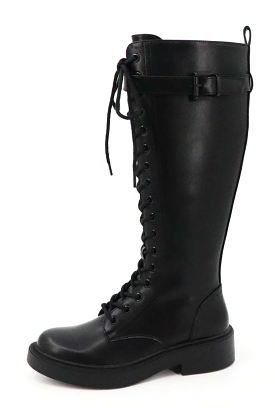 CLYDE03 - BLACK COMBAT BOOTS