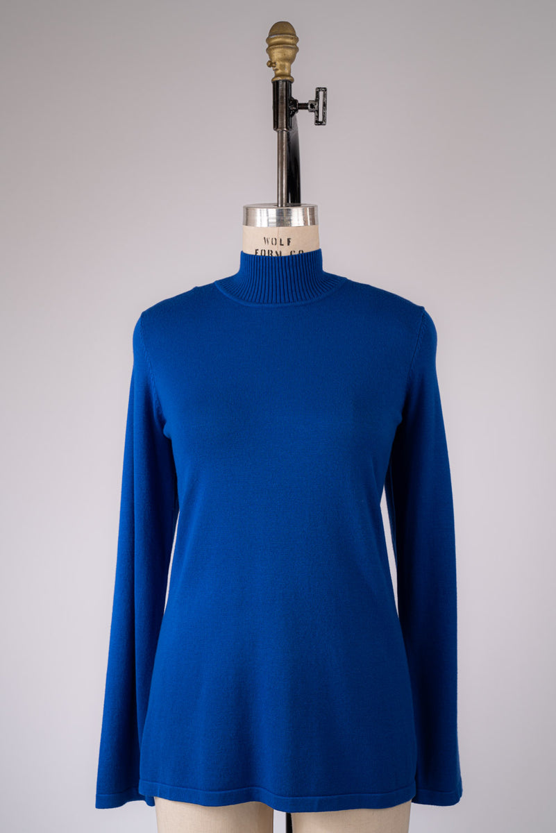 Cobalt Mock Neck Sweater