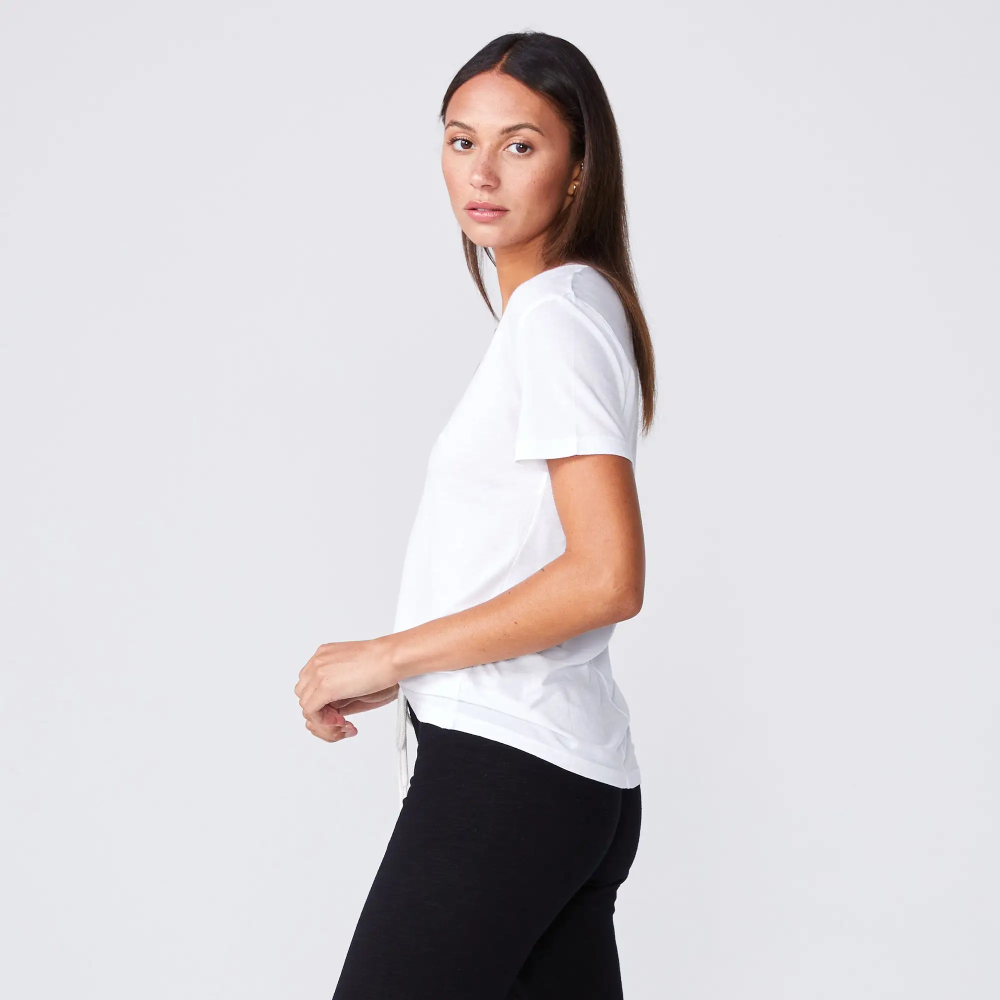 Cotton Modal Relaxed V Neck Tee