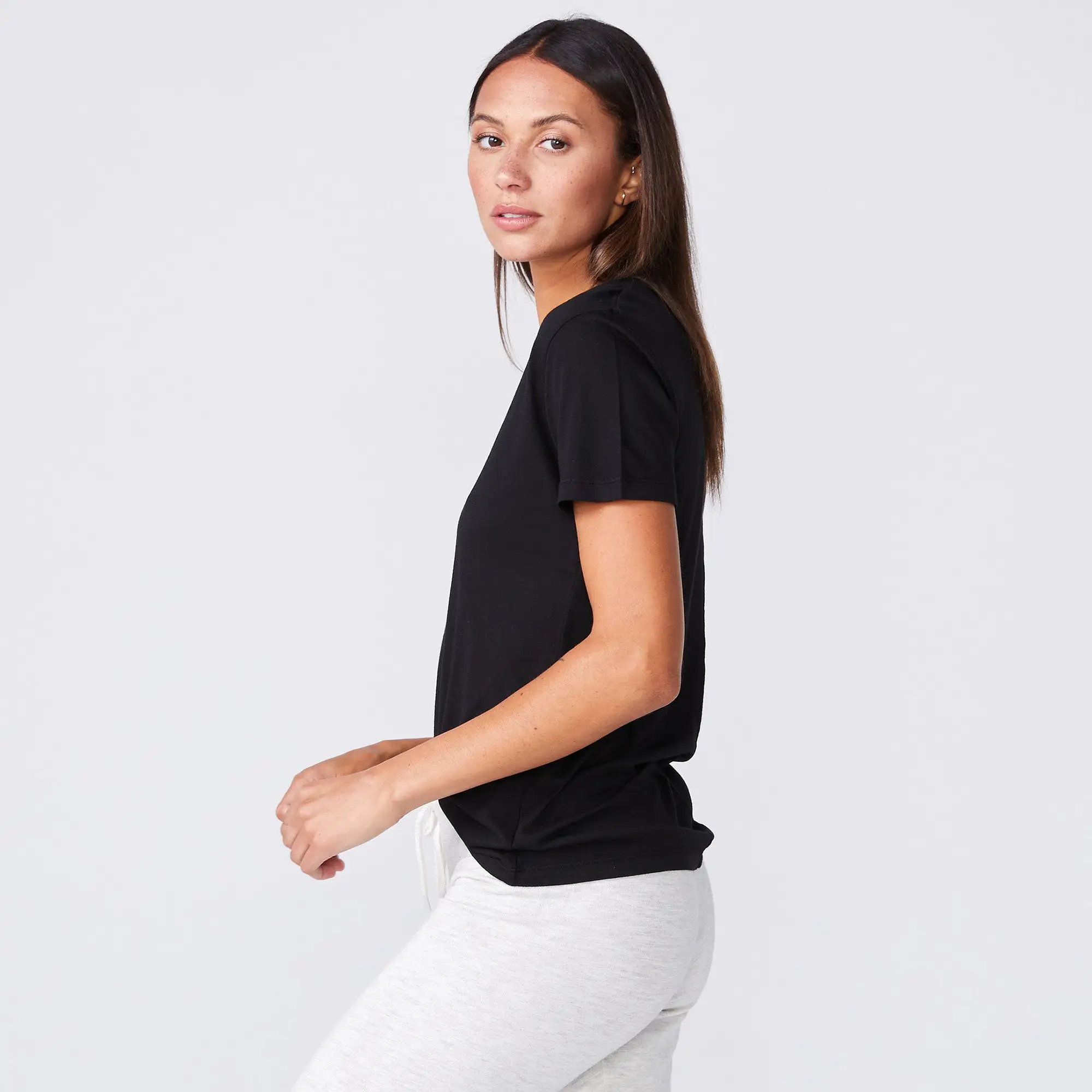 Cotton Modal Relaxed V Neck Tee