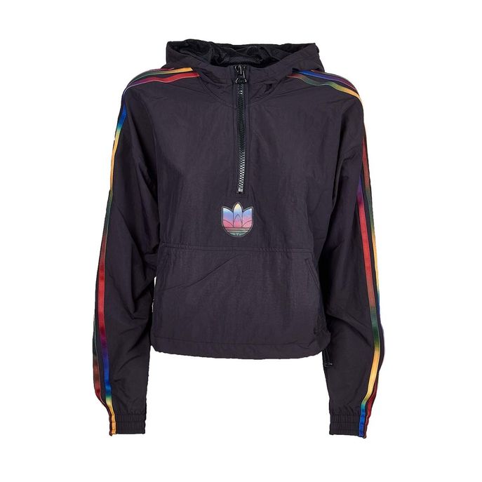 CROPPED TRACK TOP WITH 3-STRIPES MULTICOLOR Donna Black