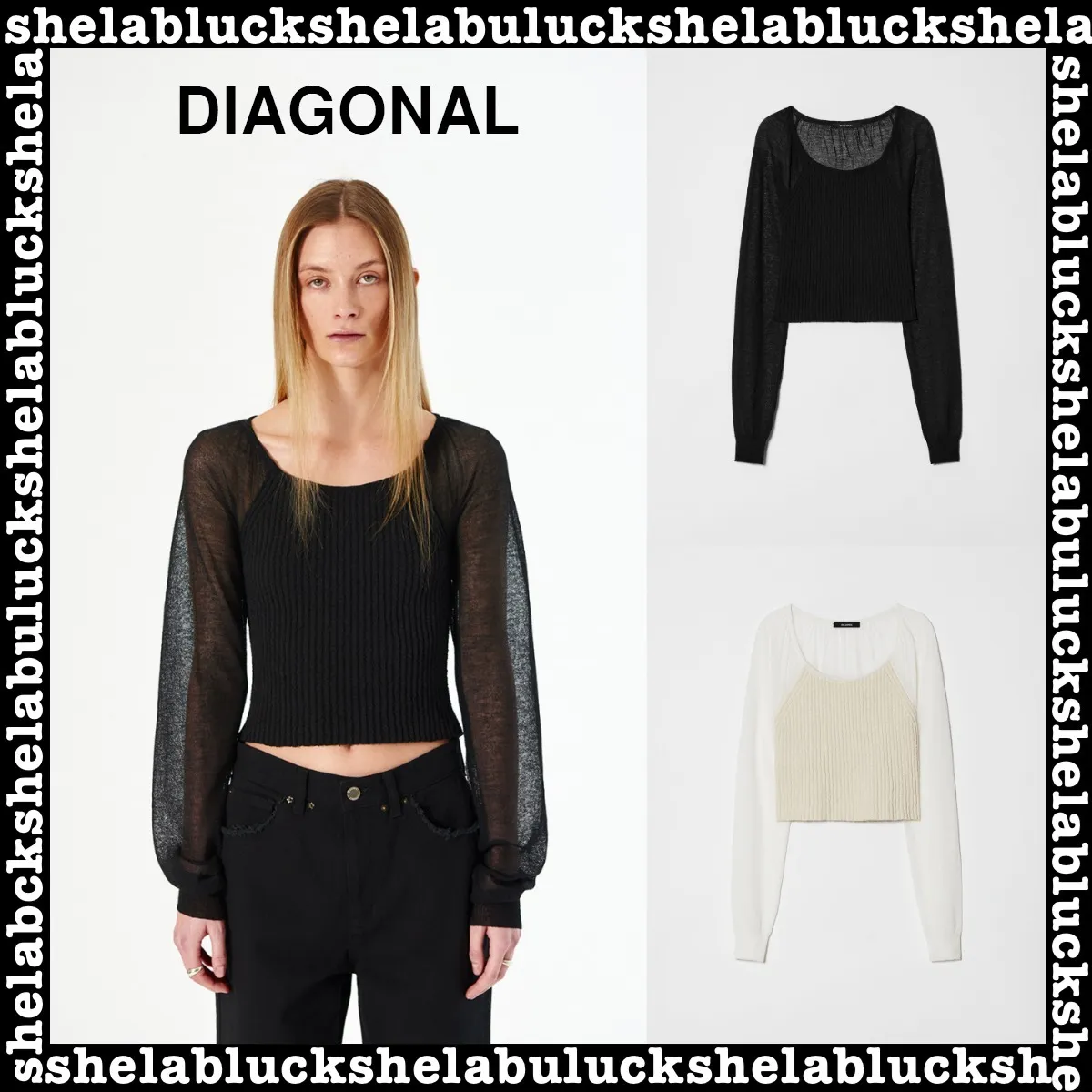 DIAGONAL  |V-neck & Crew neck