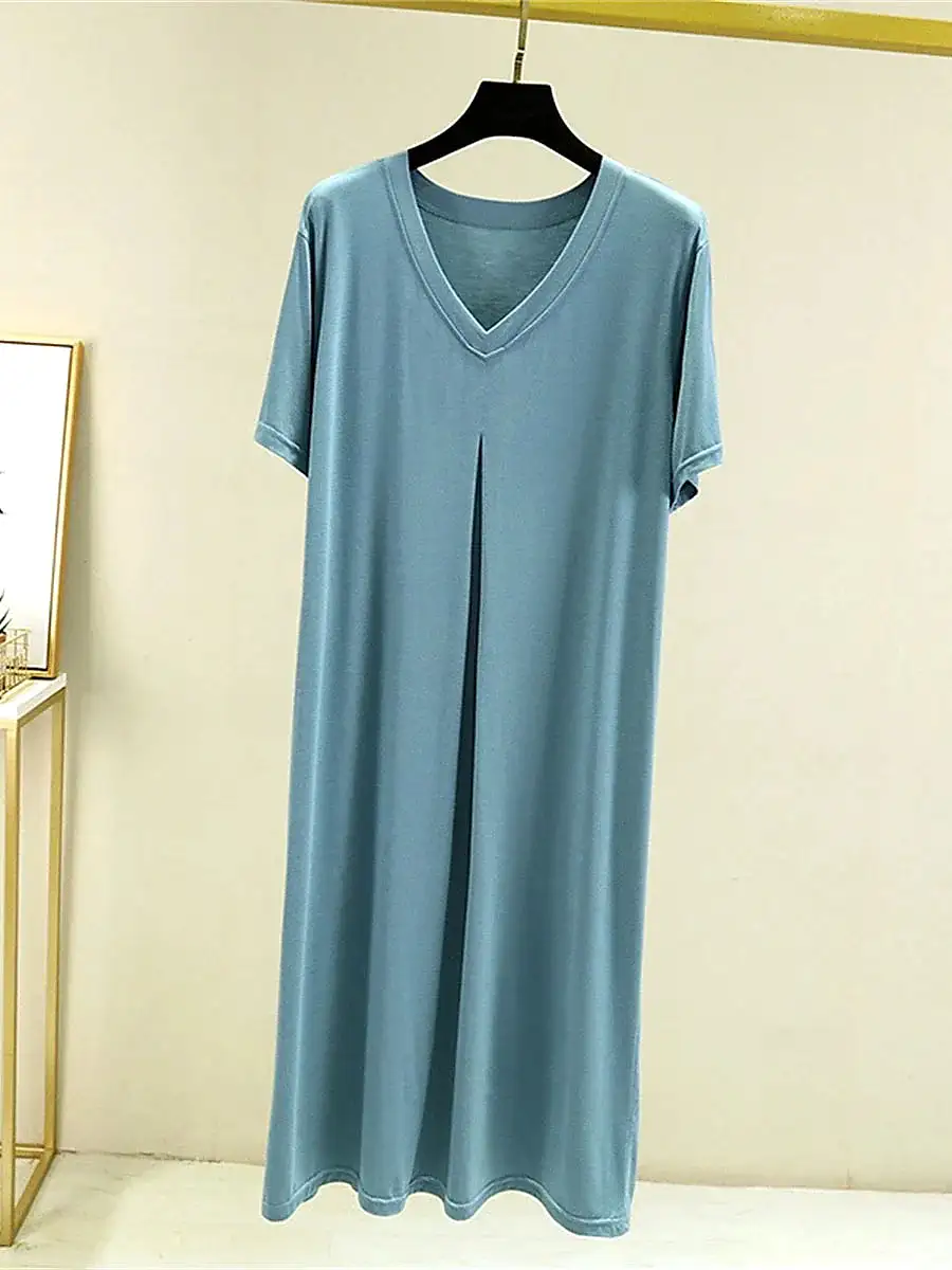 Elegant Nightgown Dress with V Wire Sleeves for Women