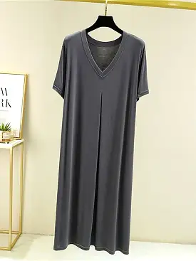 Elegant Nightgown Dress with V Wire Sleeves for Women