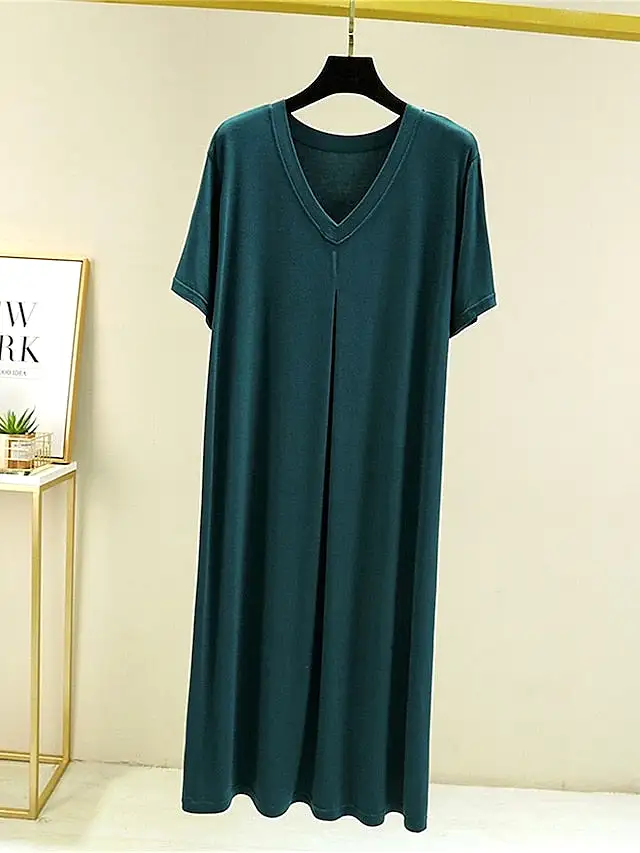 Elegant Nightgown Dress with V Wire Sleeves for Women