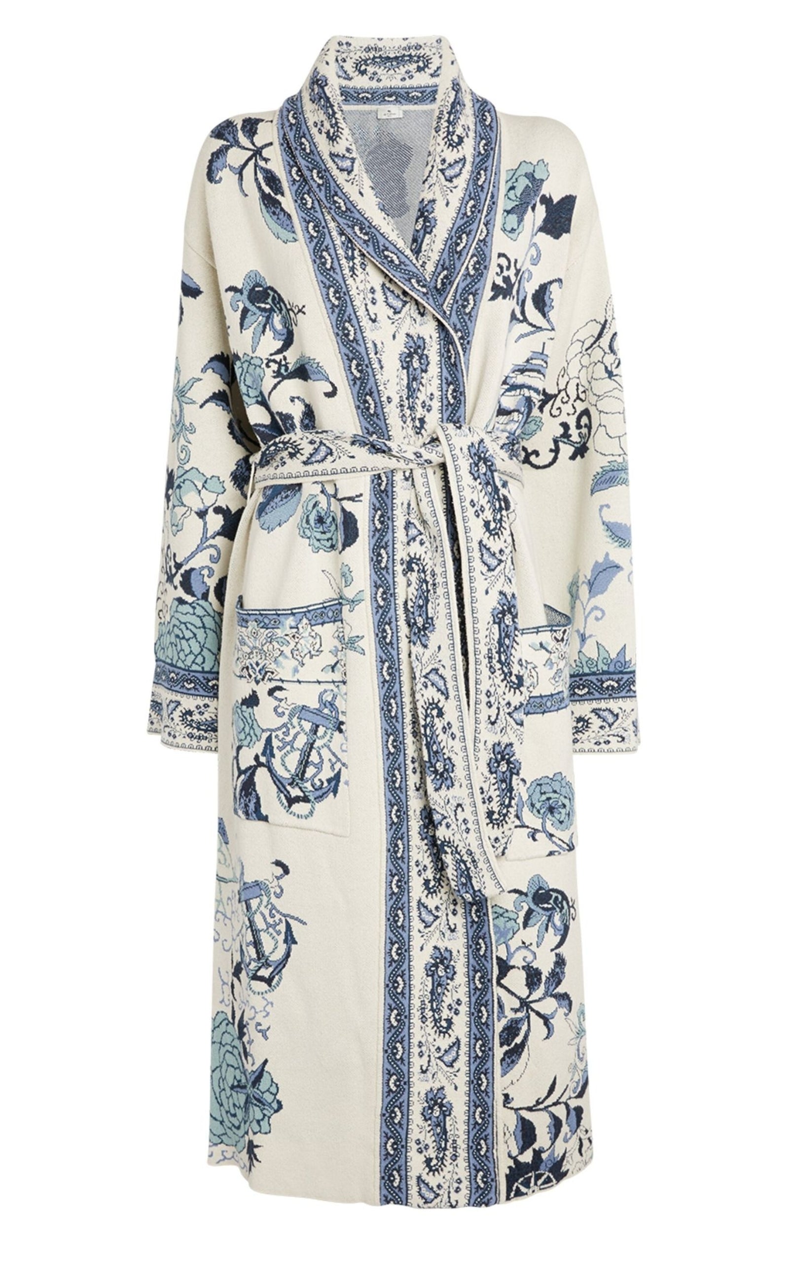 ETRO  |Floral Print Wrap Coat