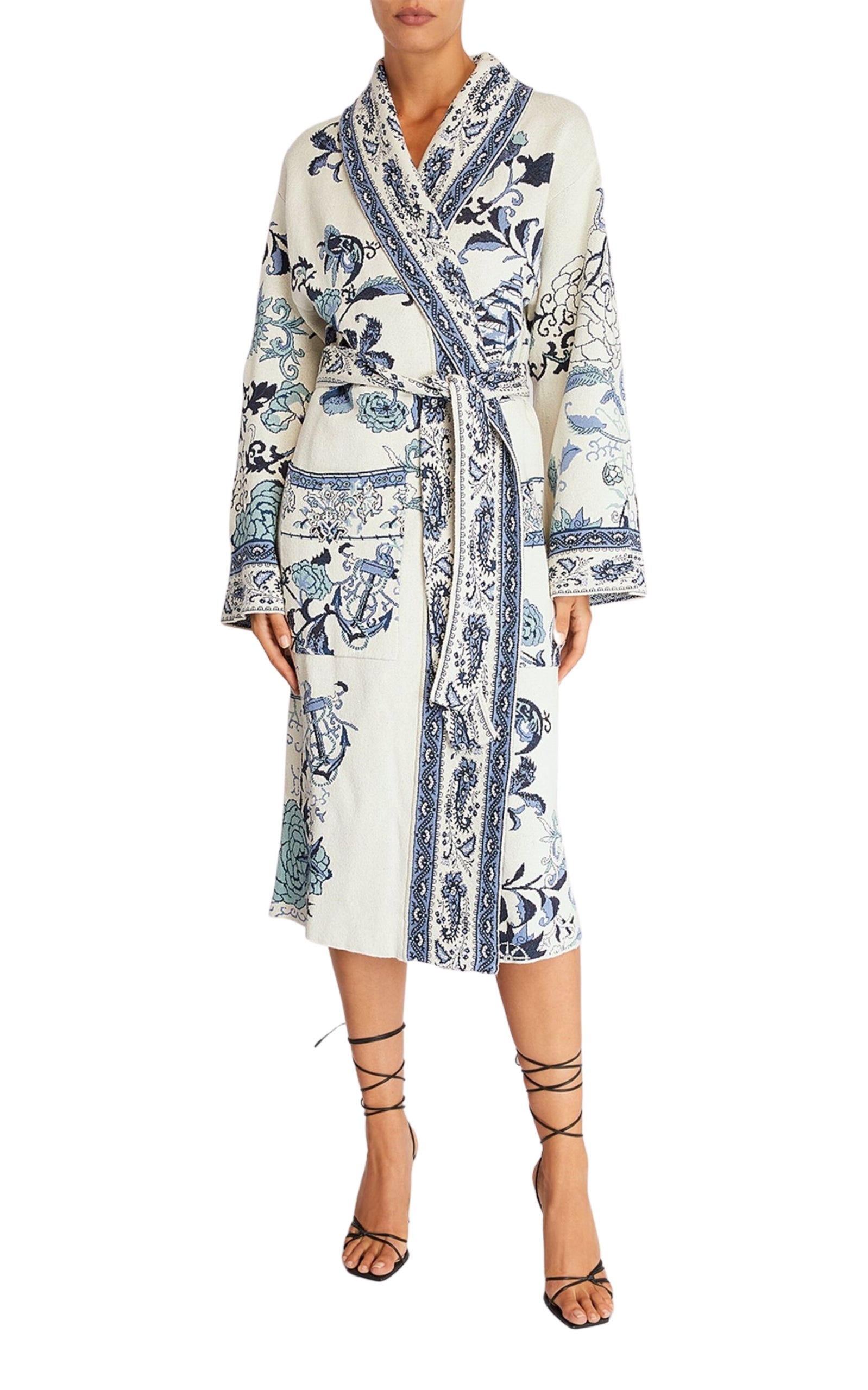 ETRO  |Floral Print Wrap Coat