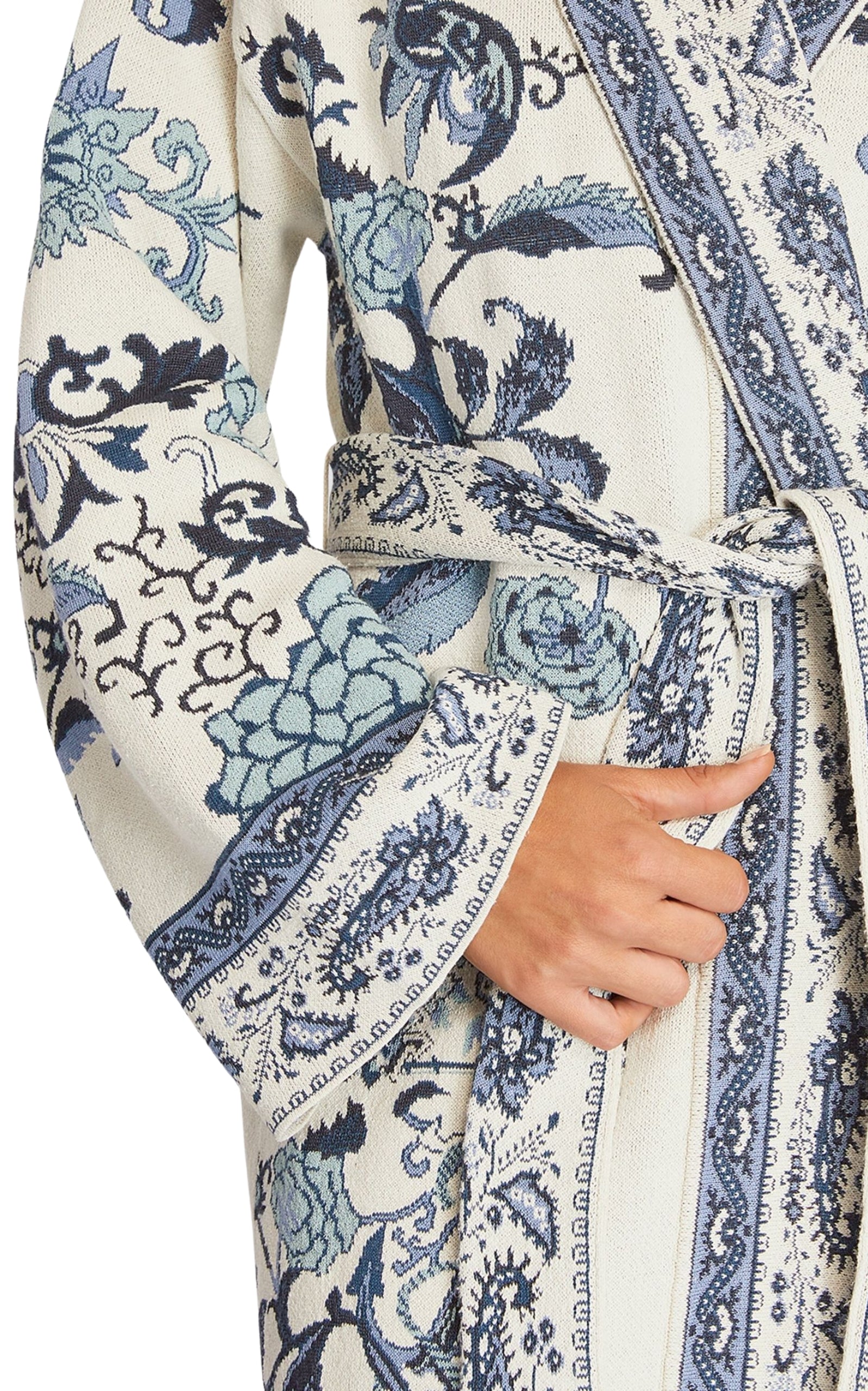 ETRO  |Floral Print Wrap Coat