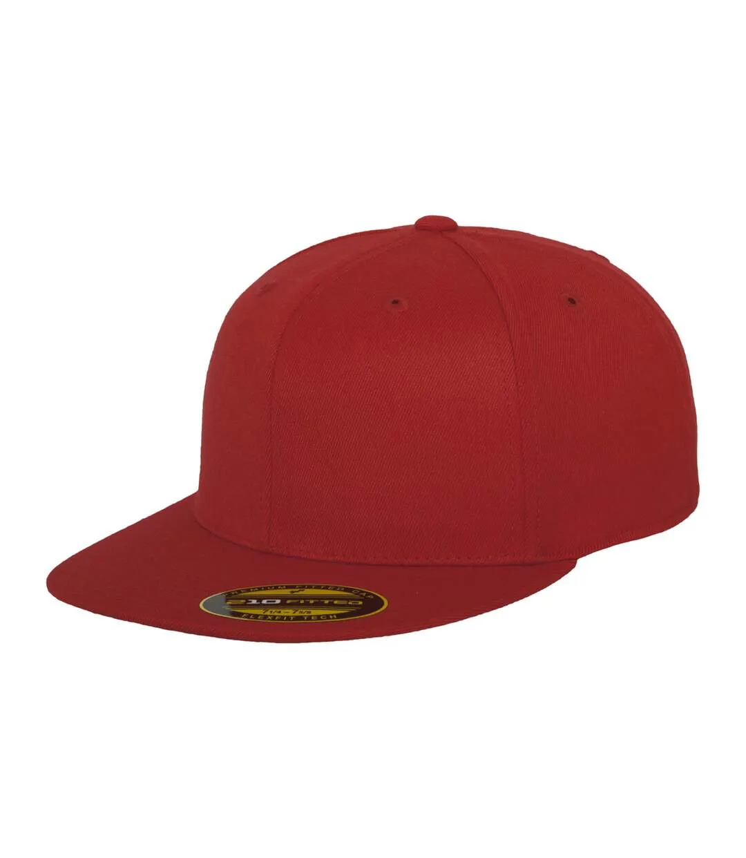 Flexfit unisex premium 210 fitted flat peak cap red Yupoong