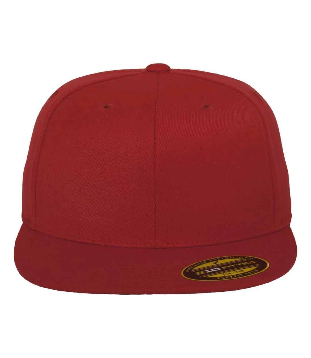 Flexfit unisex premium 210 fitted flat peak cap red Yupoong