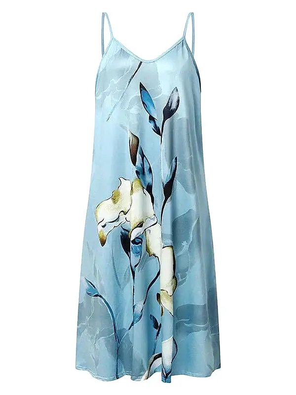 Floral V-Neck Print Two-Piece Plus Size Maxi Dress