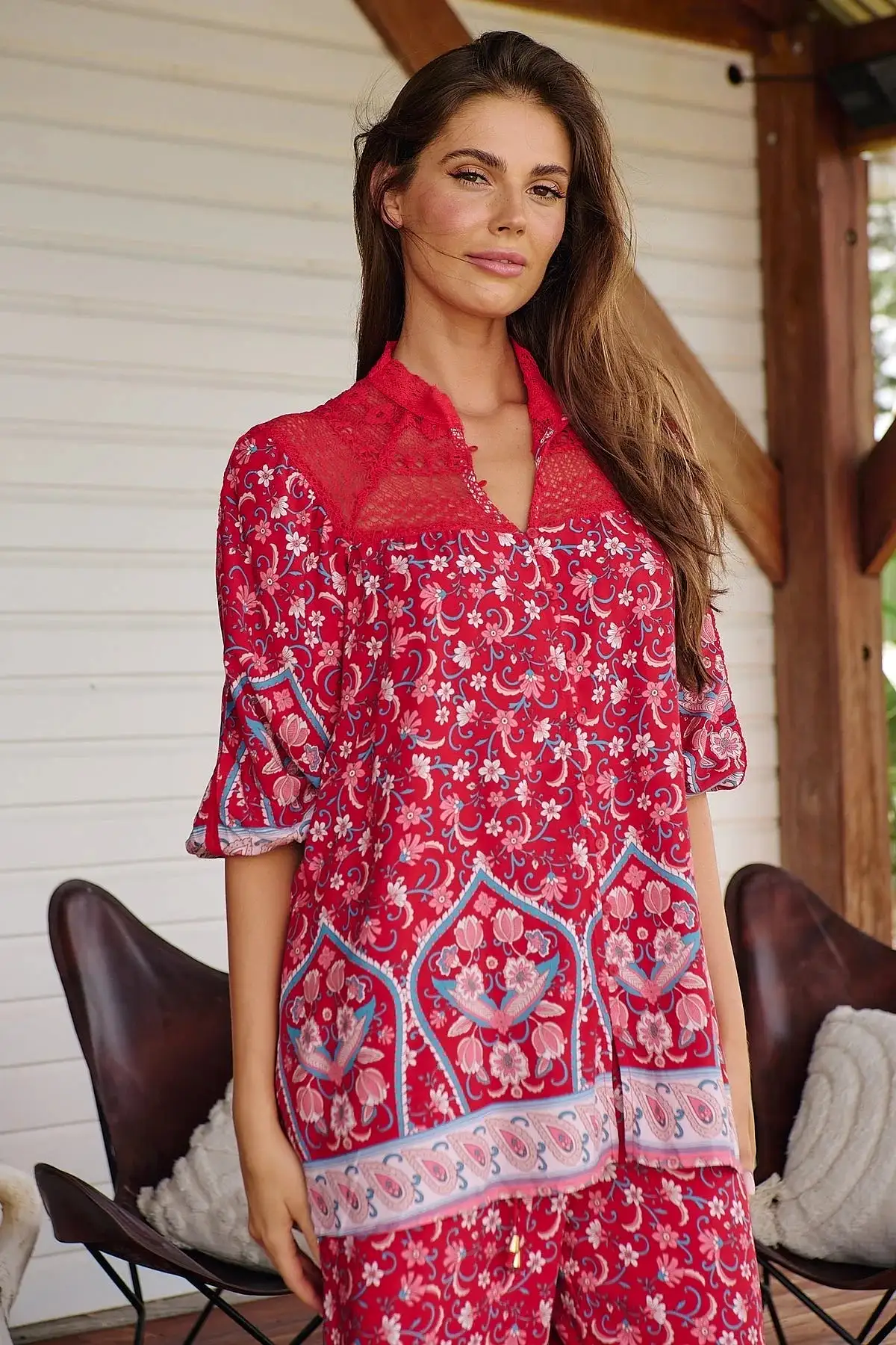 Florence Top Blouse - Ruby Rouge Collection