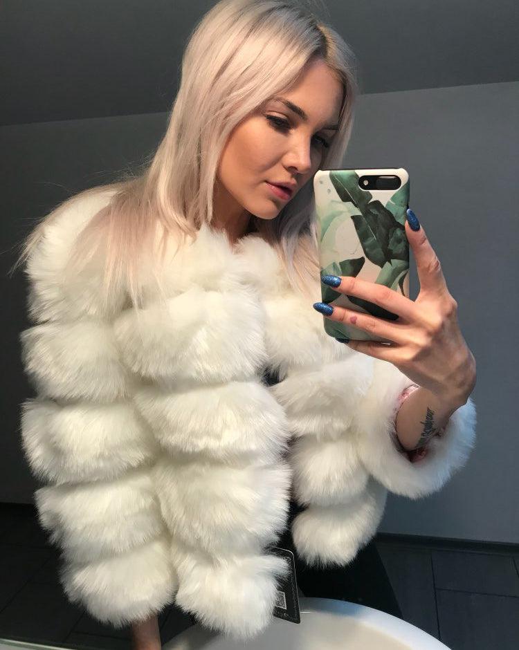 Fluffy Faux Fur Coat with Warmth and Style for Women