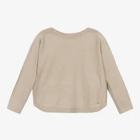 Girls Gold Viscose Knit Sweater