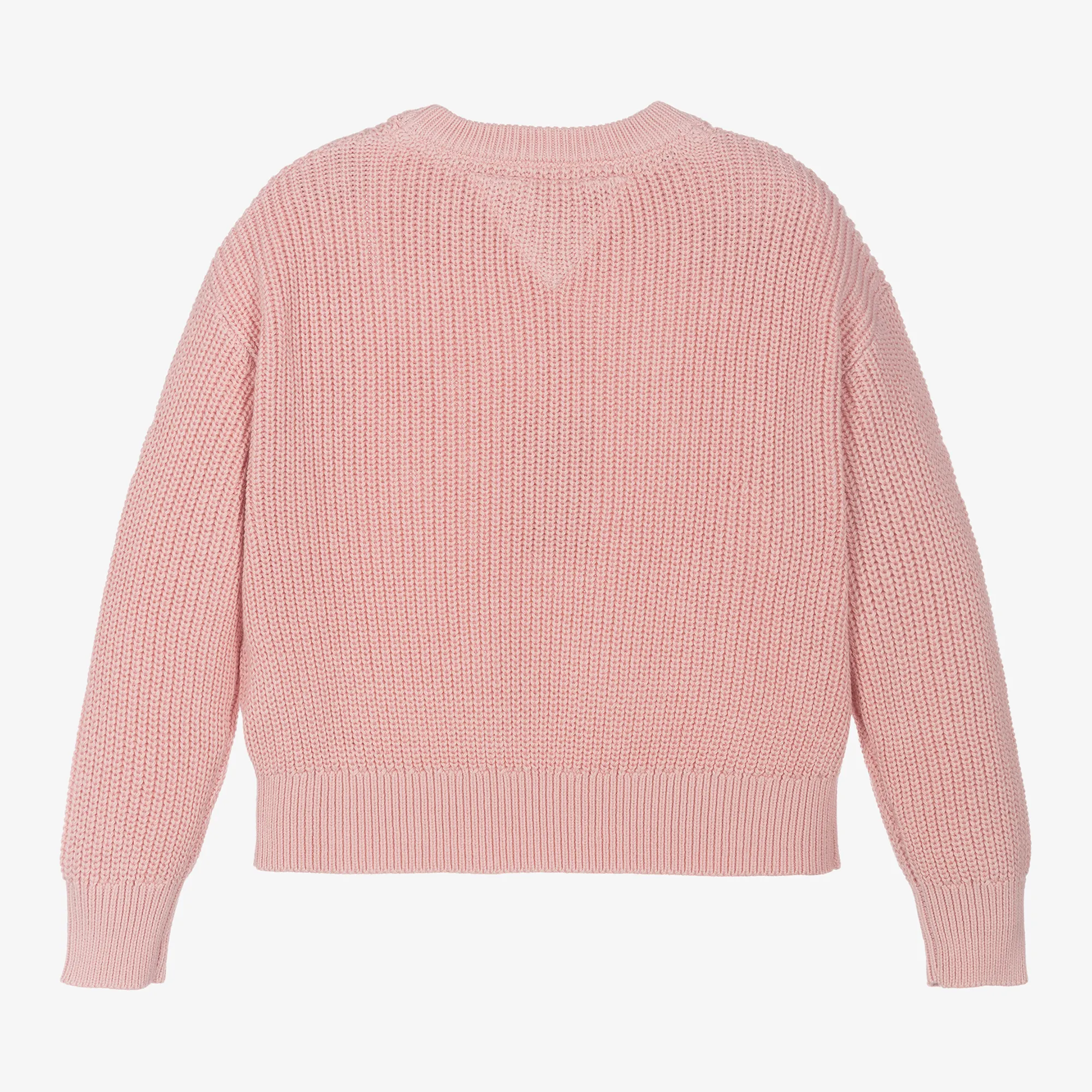 Girls Pink Cotton Knitted Sweater