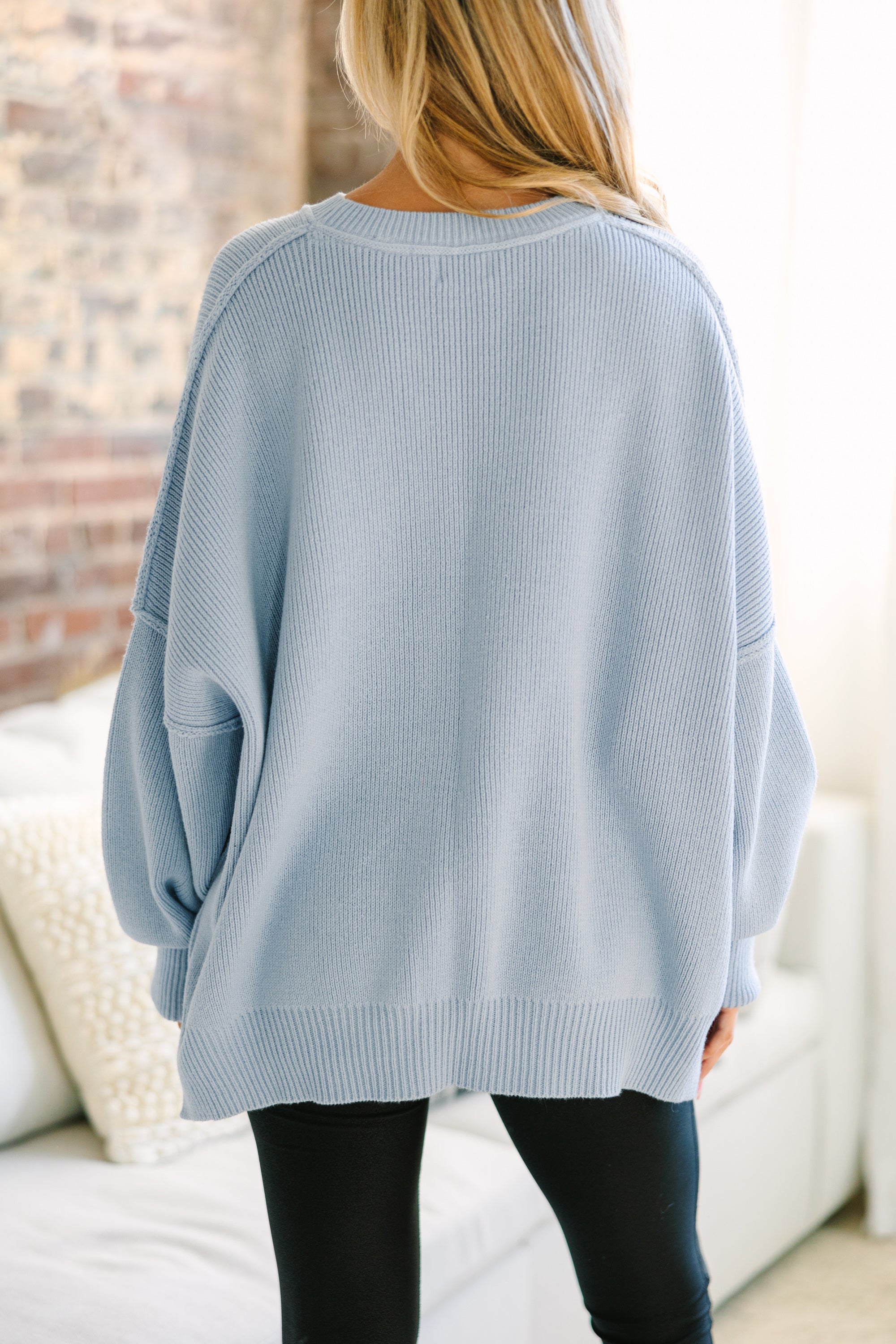 Give You Joy Light Blue Dolman Sweater