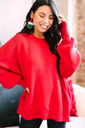 Give You Joy Red Dolman Sweater