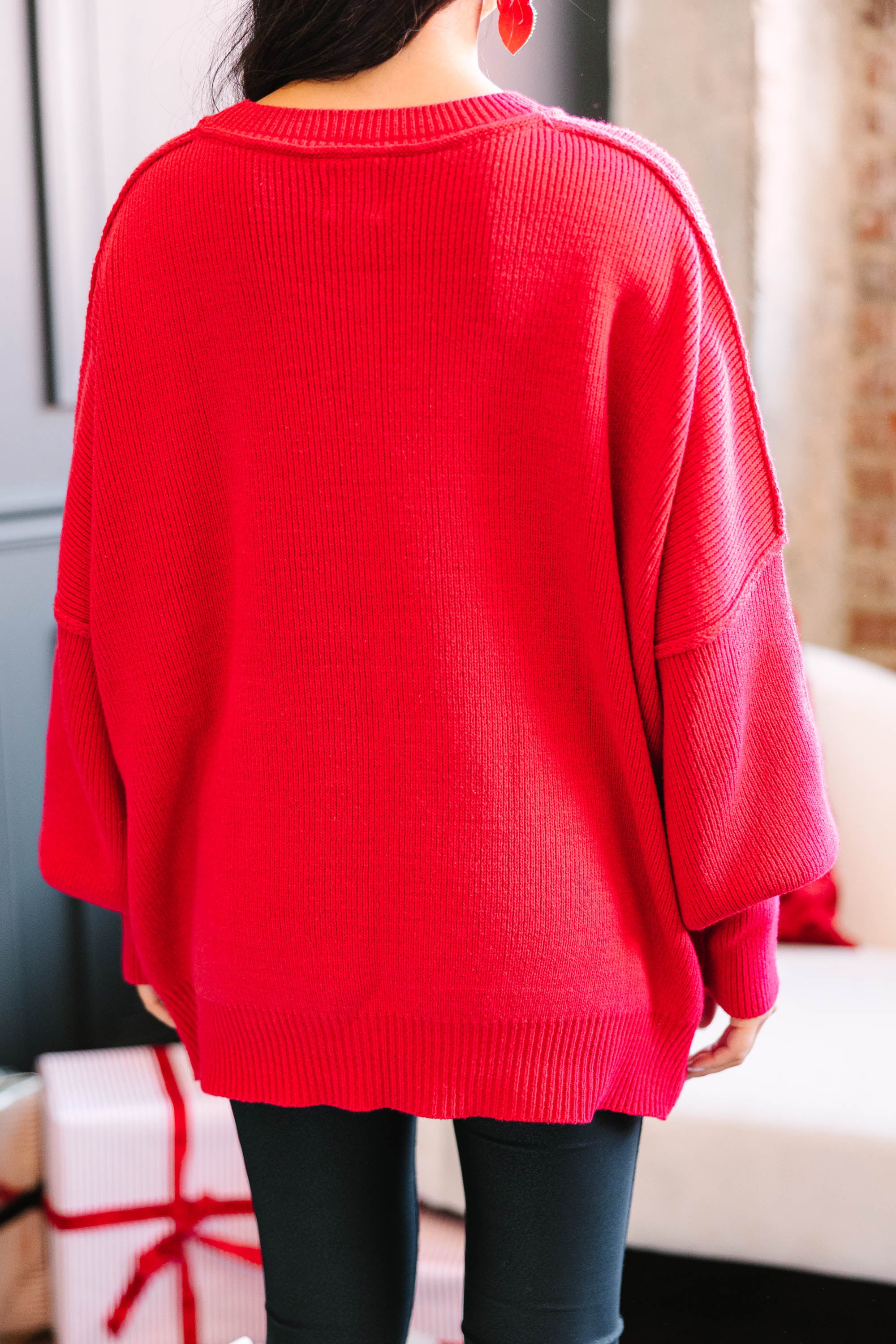 Give You Joy Red Dolman Sweater