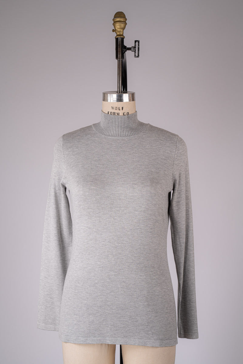 Grey Mock Neck Sweater