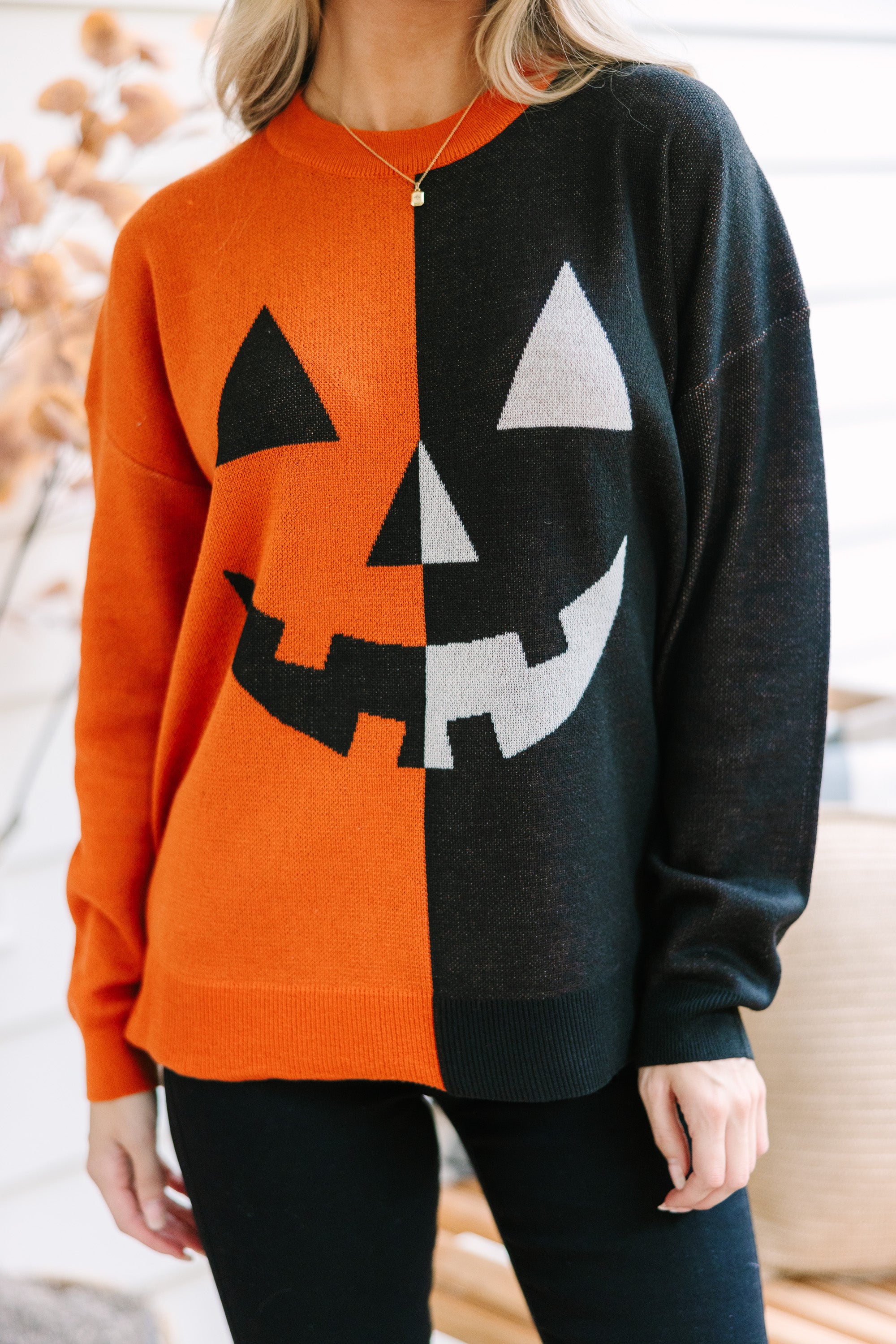 Hello Pumpkin Black and Rust Sweater