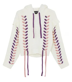 HERVE LEGERHOODED SWEATER WITH LACING