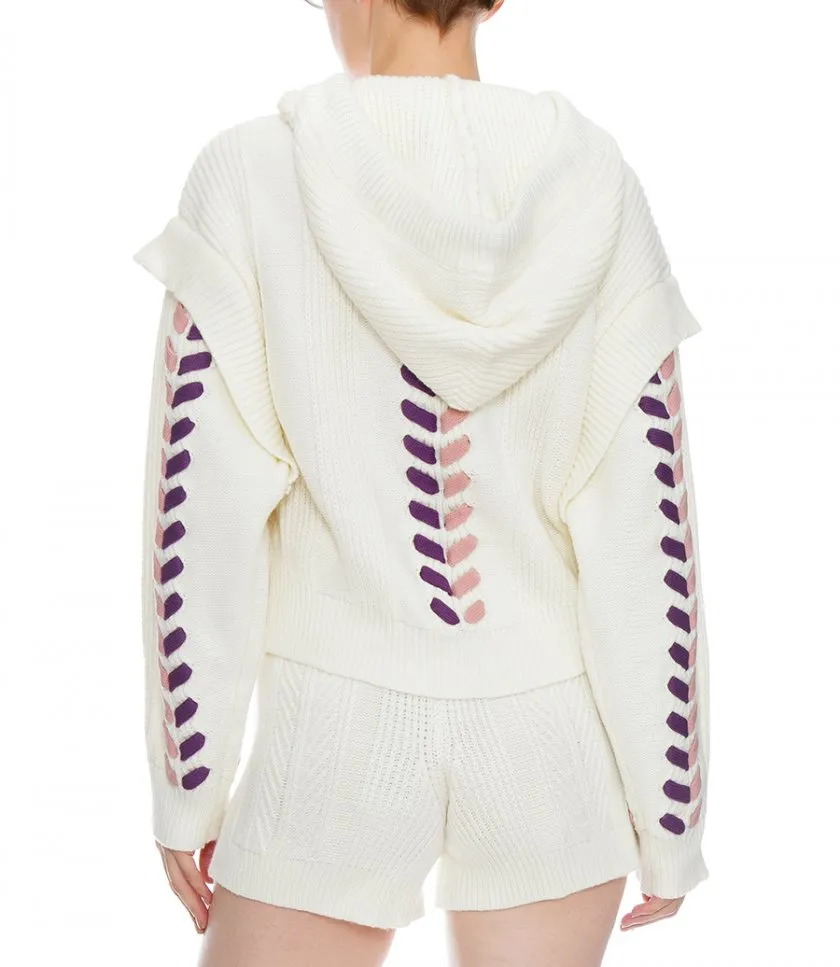 HERVE LEGERHOODED SWEATER WITH LACING