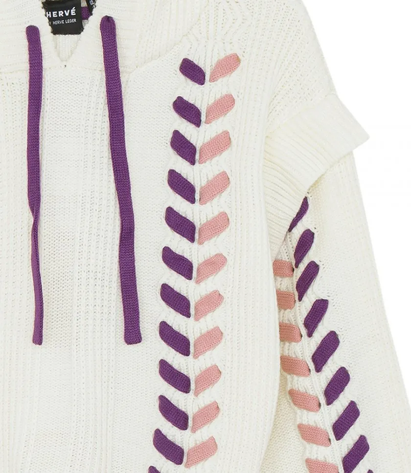 HERVE LEGERHOODED SWEATER WITH LACING