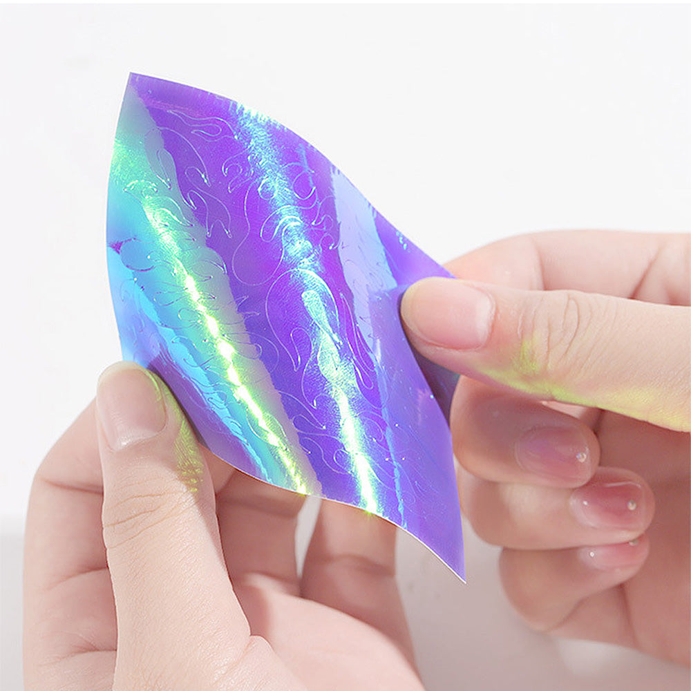 Holographic Flame Nail Stickers