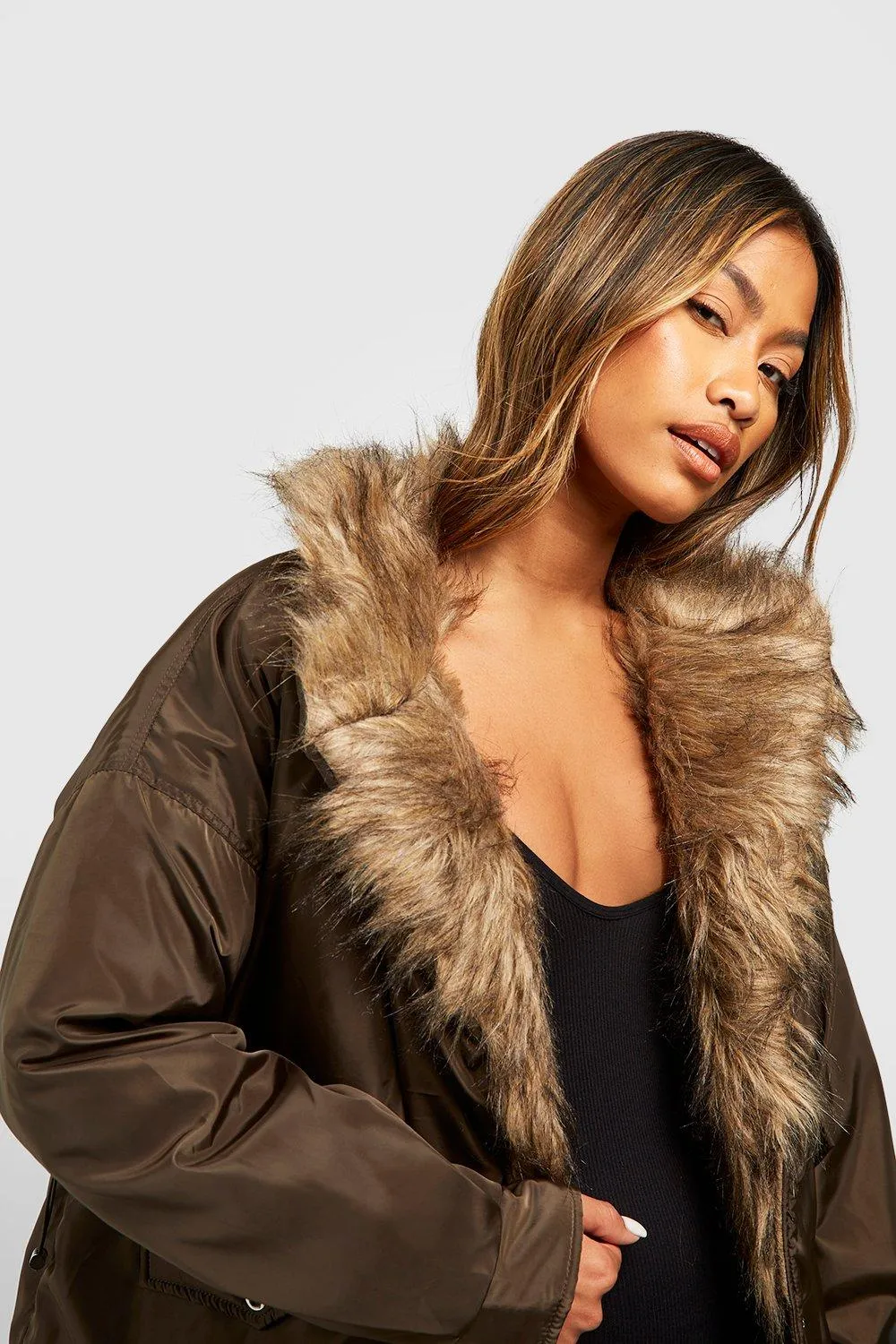 Jackets & Coats | Faux Fur Trim Parka | boohoo