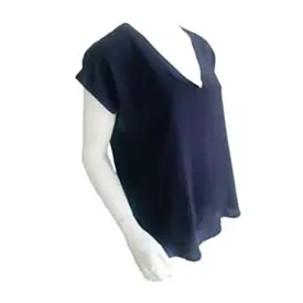 Kate Jordan V Neck Short Sleeve Blouse - Navy