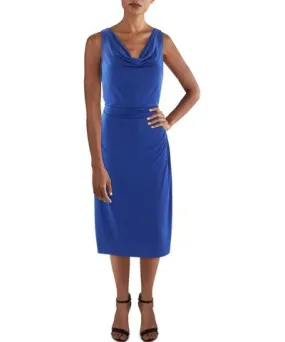 kensie Womens Knit Ruched Sheath Dress