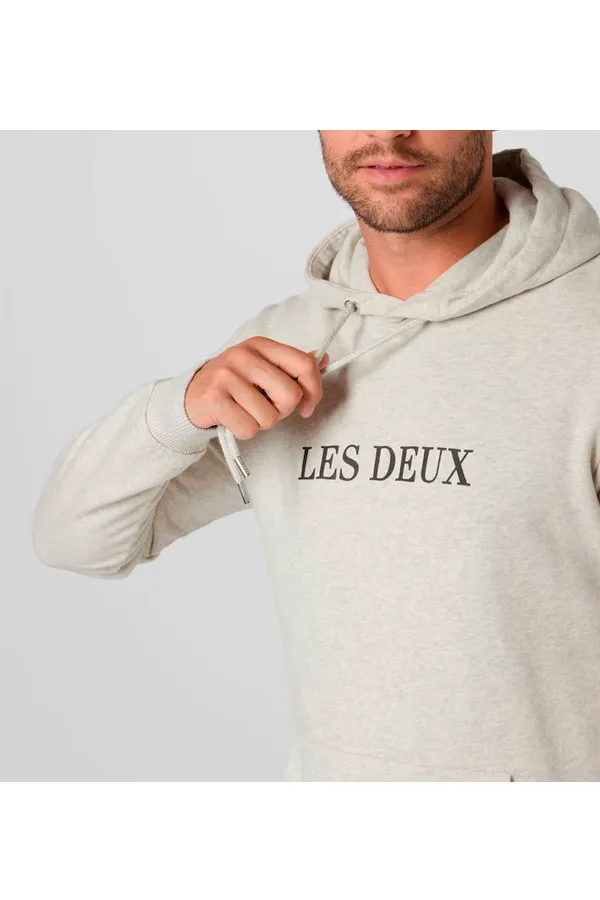 Les Deux Print Hoodie Grey