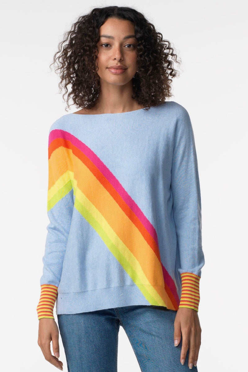 Light Blue Rainbow Sweater