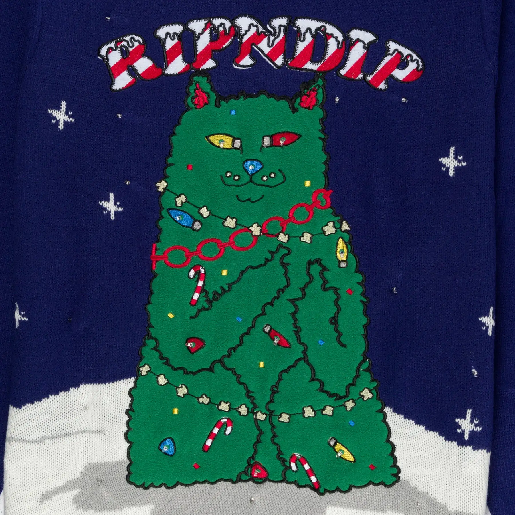 Litmas Tree Light Up Knit Sweater (Navy)